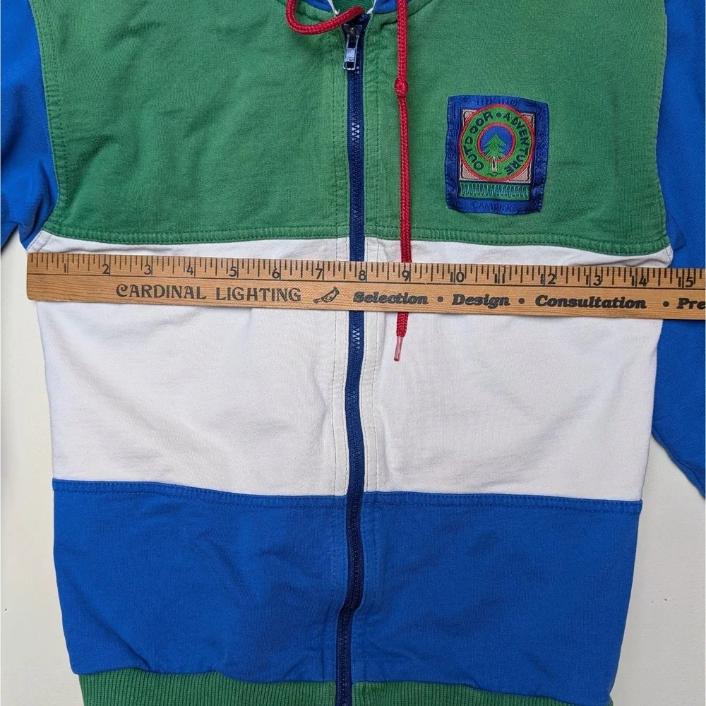 Vintage Gymboree Rainbow Tag Outdoor Adventure Colorblock 90s Hoodie Size 5-6